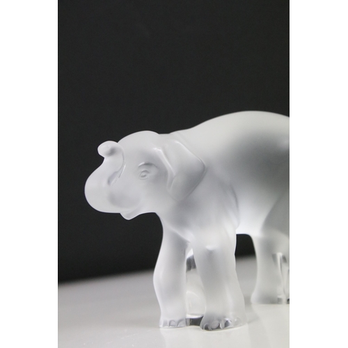 12 - Lalique 'Timora' Elephant calf figurine, H 8cm