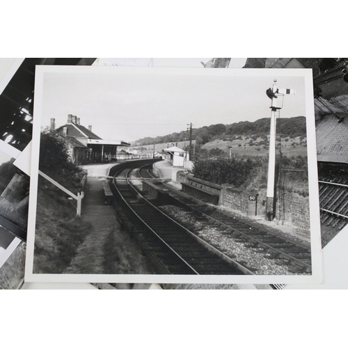 143 - Two 1960's mounted railway photos by Anthony Harold, Lambourn Line, Berks, together with a mounted r... 