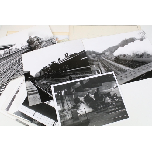 143 - Two 1960's mounted railway photos by Anthony Harold, Lambourn Line, Berks, together with a mounted r... 