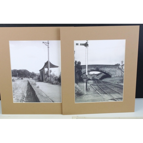 143 - Two 1960's mounted railway photos by Anthony Harold, Lambourn Line, Berks, together with a mounted r... 