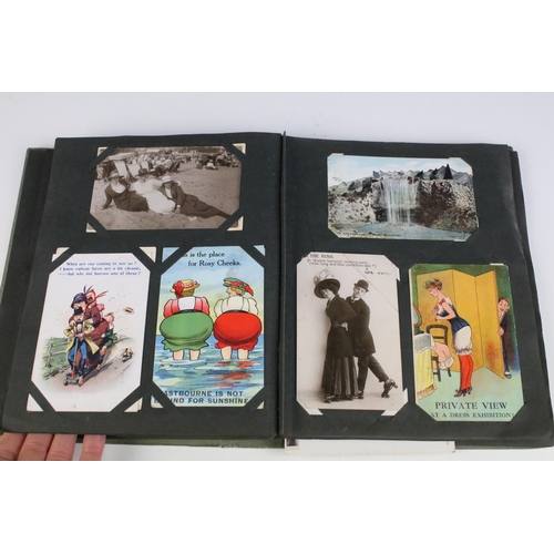 167 - Collection of postcards, within early 20th century albums, subjects to include: war, humorous, topog... 