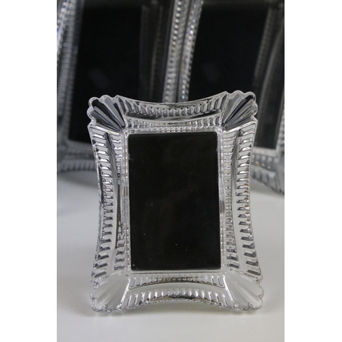 17 - Collection of four Waterford crystal Wellesley pattern picture frames, smallest H 12cm, W 9.5cm, tal... 