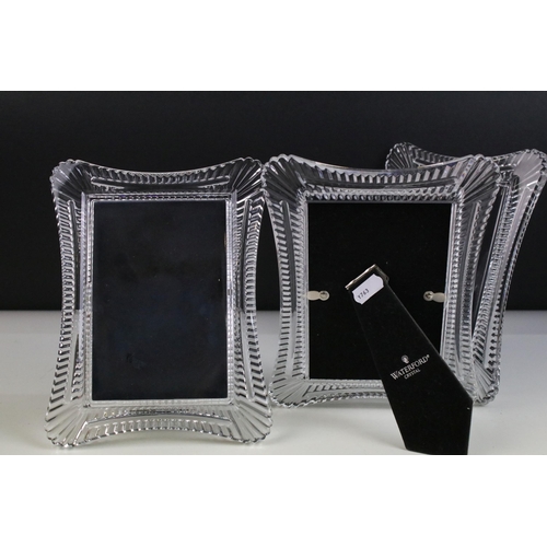 17 - Collection of four Waterford crystal Wellesley pattern picture frames, smallest H 12cm, W 9.5cm, tal... 