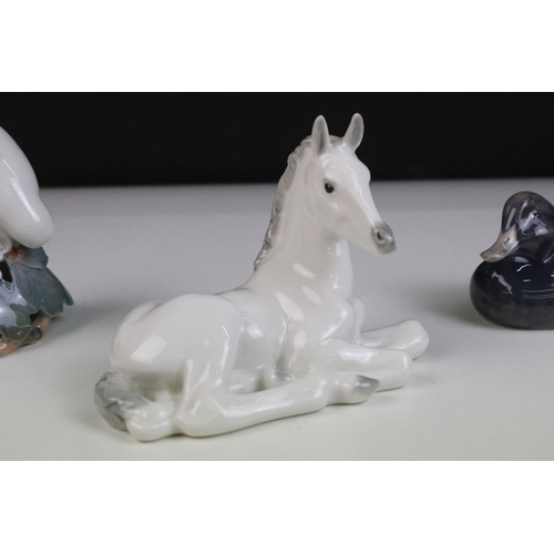 25 - Quantity of Royal Copenhagen and other animal figurines to include doves 402, white rabbit 4705, owl... 