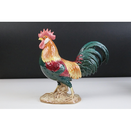 3 - Beswick Leghorn Cockerel model 1892, H 24cm together with Beswick Gamecock model 2059, H 24cm