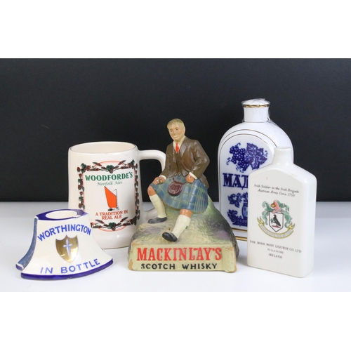 32 - Selection of brewerania ceramic items to include a Worthington candle holder, Irish Mist legendary l... 