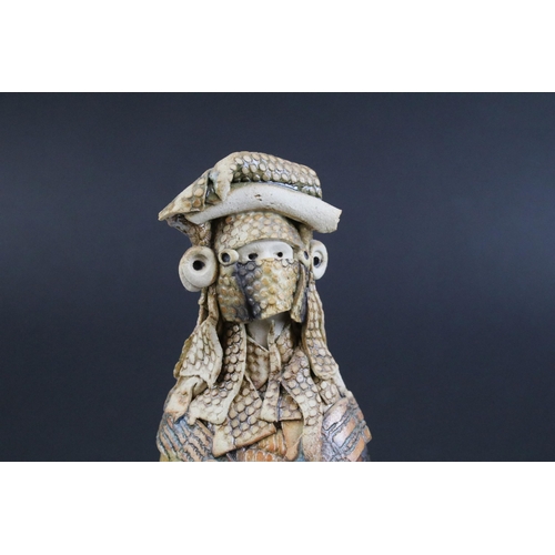 5 - Pair of Geoff Cox studio pottery figurines of futuristic female figures, made at the Christine Cox p... 