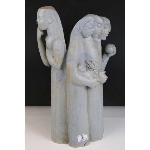 8 - 'Leaving the Garden' by Martha Allen, 1988 sculpture of four figures and infant child, H 50cm, signe... 