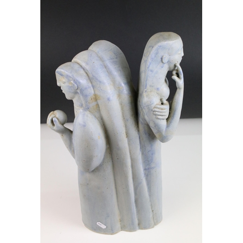 8 - 'Leaving the Garden' by Martha Allen, 1988 sculpture of four figures and infant child, H 50cm, signe... 