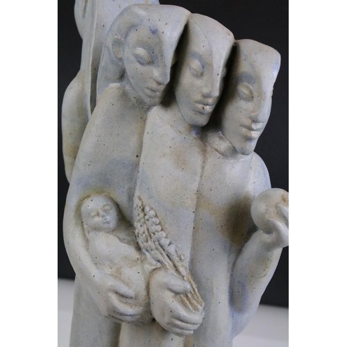 8 - 'Leaving the Garden' by Martha Allen, 1988 sculpture of four figures and infant child, H 50cm, signe... 