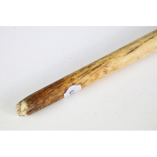 171A - An antique narwhal horn walking cane, pre 1947, measures approx 78cm in length, CITIES Ref No.609309... 