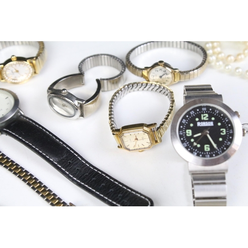 146A - Collection of jewellery and watches to include six Swarovski crystal set necklaces and pair of clip ... 