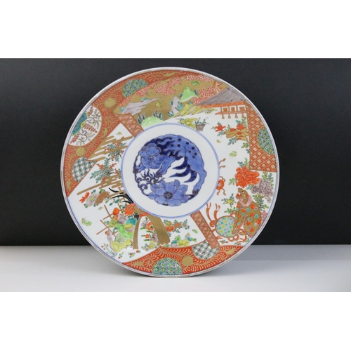 40 - Collection of plates to include a late 19th century Imari enamelled and gilded charger plate, diamet... 