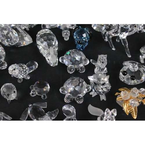 47 - Large quantity of Swarovski crystal animal and ornaments to include hedgehogs, owls, cats, tortoises... 