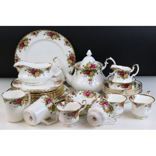 48 - Selection of Royal Albert 'Old Country Roses' to include teapot, milk jug, sauce boat and stand, sug... 