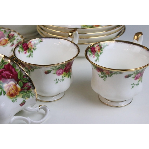 48 - Selection of Royal Albert 'Old Country Roses' to include teapot, milk jug, sauce boat and stand, sug... 