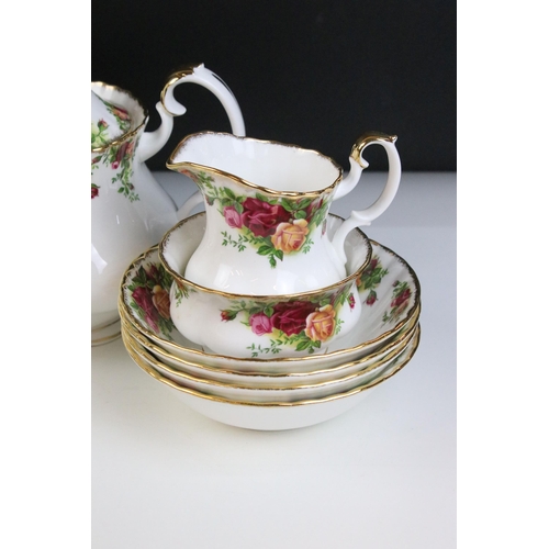 48 - Selection of Royal Albert 'Old Country Roses' to include teapot, milk jug, sauce boat and stand, sug... 