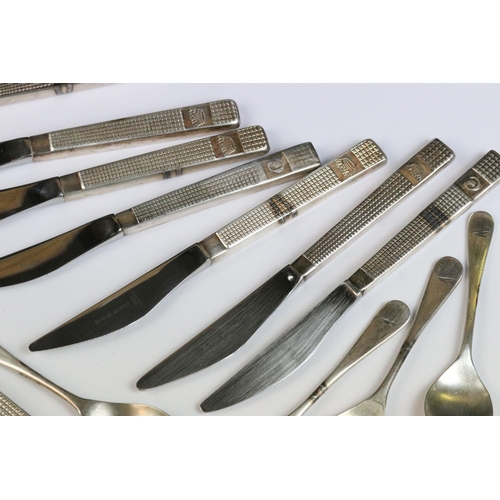 127 - A small group of mixed cutlery, some being marked with airline logos to include British Airways and ... 