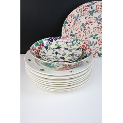 64 - Early Emma Bridgewater hand decorated Sponge Ware in fruit, rose and floral prints comprising of  la... 