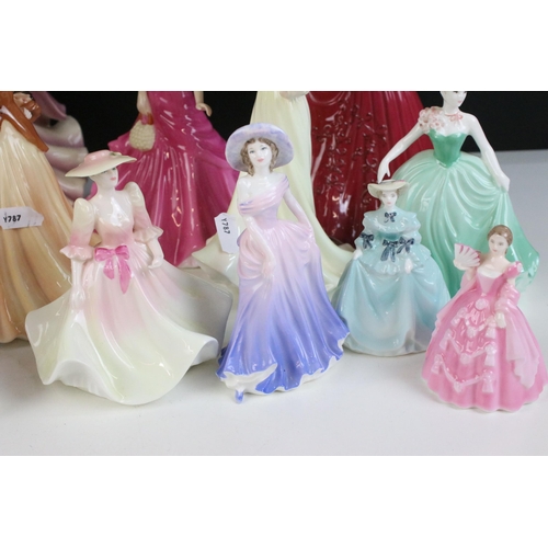 68 - Large collection of Coalport lady figurines to include The Wedding Chapel, Anniversary Cottage, Pene... 