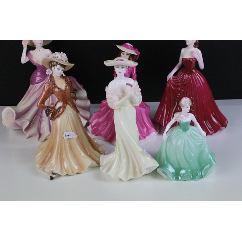 68 - Large collection of Coalport lady figurines to include The Wedding Chapel, Anniversary Cottage, Pene... 