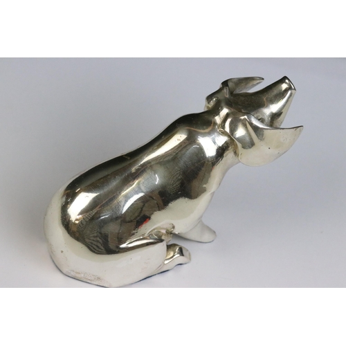 93 - A silver filled pig ornament.