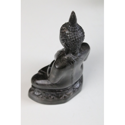 188 - Carved Buddha H 13cm and hand with bracelet figurine, H 24cm