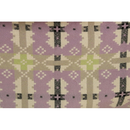 232 - Large lavender pastel coloured Welsh blanket, H 220cm W 220cm