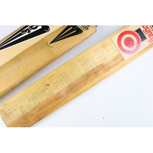 237 - Three late 20th century signed cricket bats, to include Leicester, Sussex and Somerset team signatur... 