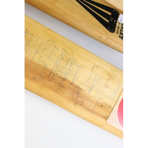 237 - Three late 20th century signed cricket bats, to include Leicester, Sussex and Somerset team signatur... 