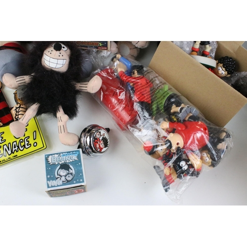 239 - Collection of Beano Dennis the Menace and Gnasher memorabilia to include plush toys, Robert Harropp ... 