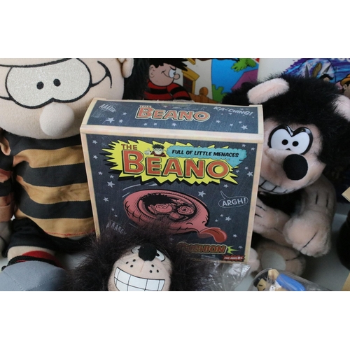 239 - Collection of Beano Dennis the Menace and Gnasher memorabilia to include plush toys, Robert Harropp ... 