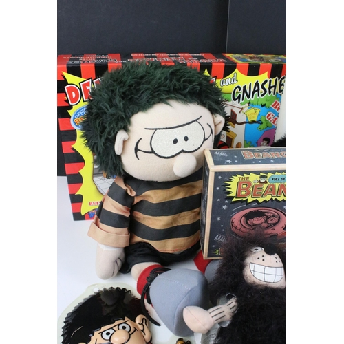 239 - Collection of Beano Dennis the Menace and Gnasher memorabilia to include plush toys, Robert Harropp ... 