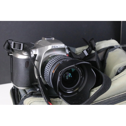 243 - Quantity of cameras and accessories to include Pentax P30N, Pentax MZ-7 28-80, Sigma Macro 1:4.7, Pe... 