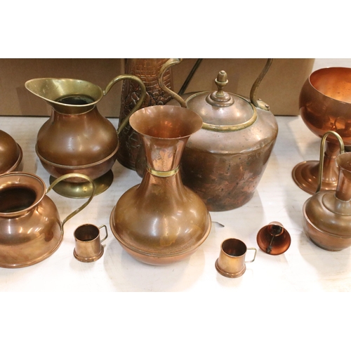 248 - Large collection of mixed, copper, silver plate and brass items to include caviar dish, horse brasse... 