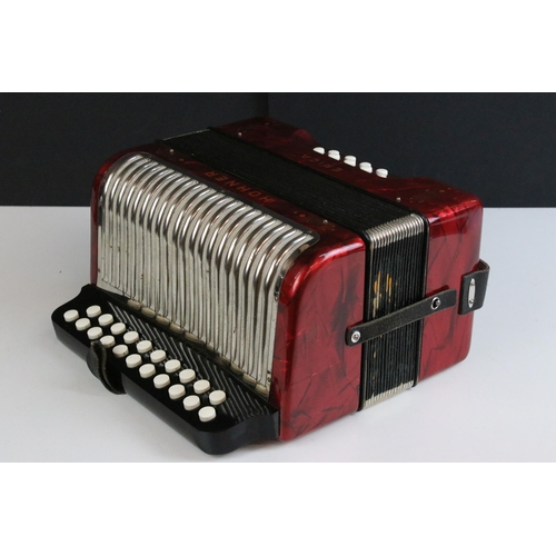 254 - Hohner Erica button melodeon with red marble finish