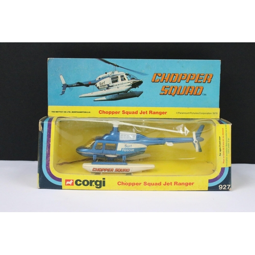 63 - Boxed Corgi 927 Chopper Squad Jet Ranger diecast model diecast & decals ex, box vg with a touch of s... 