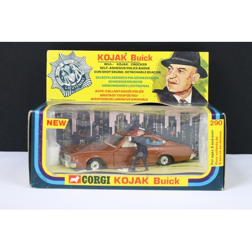 64 - Boxed Corgi 290 Kojak Buick diecast model complete with figure, diecast ex, box vg