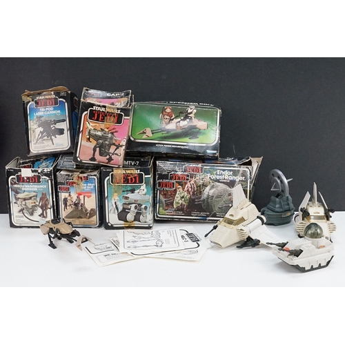 504 - Star Wars - Seven boxed Star Wars Mini Rig / Vehicles featuring Endor Forest Ranger, Speeder Bike (w... 