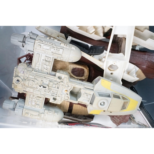 507 - Star Wars - Collection of original Star Wars vehicles in varying states of completion featuring Mill... 