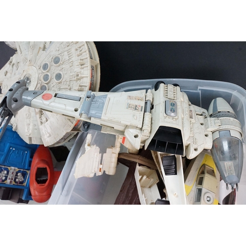 507 - Star Wars - Collection of original Star Wars vehicles in varying states of completion featuring Mill... 