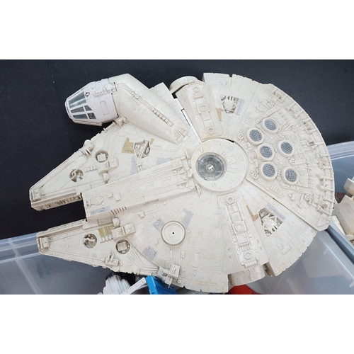 507 - Star Wars - Collection of original Star Wars vehicles in varying states of completion featuring Mill... 