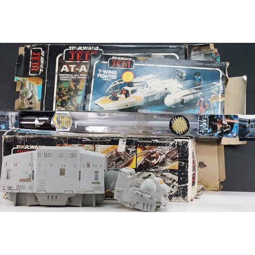 510 - Star Wars - Three boxed / with box Return of the Jedi vehicles to include Y-Wing Fighter, Rebel Tran... 