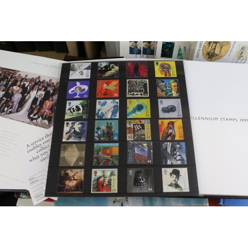 301 - Large collection of stamps and first day covers to include 1999 Royal Mail mint stamp book, two Cana... 