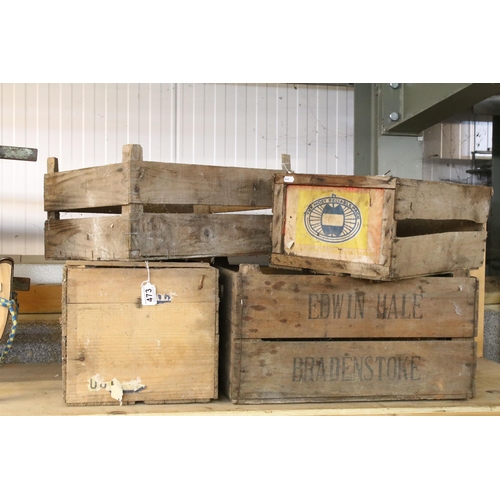 473 - Four wooden box crates with vintage advertising, Edwin Hale, Bradenstoke example