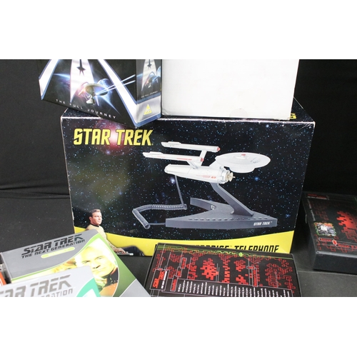 429 - Star Trek - Boxed CBS Consumer Products USS Enterprise Telephone and a group of DVD Box Sets, movies... 