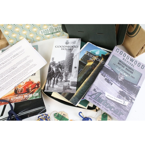 144A - Selection of Goodwood Revival memorabilia to include 2003 programme and members pack