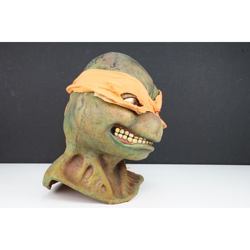 8 - Signed Teenage Mutant Ninja Turtles (TMNT) head based off the original film, signed by Michelan Sist... 