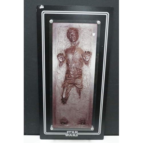 81 - Star Wars - Two Perspex Star Wars ltd edn wall hangings showing Episode IV A New Hope & Han Solo In ... 