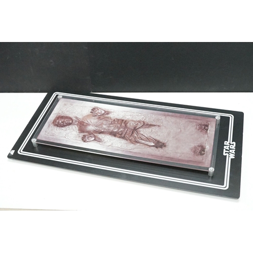 81 - Star Wars - Two Perspex Star Wars ltd edn wall hangings showing Episode IV A New Hope & Han Solo In ... 